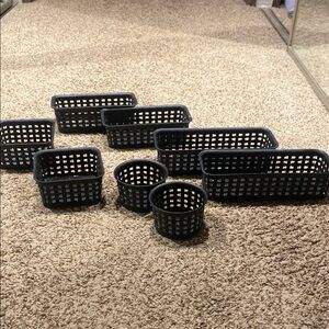 Black Woven Storage Basket Set